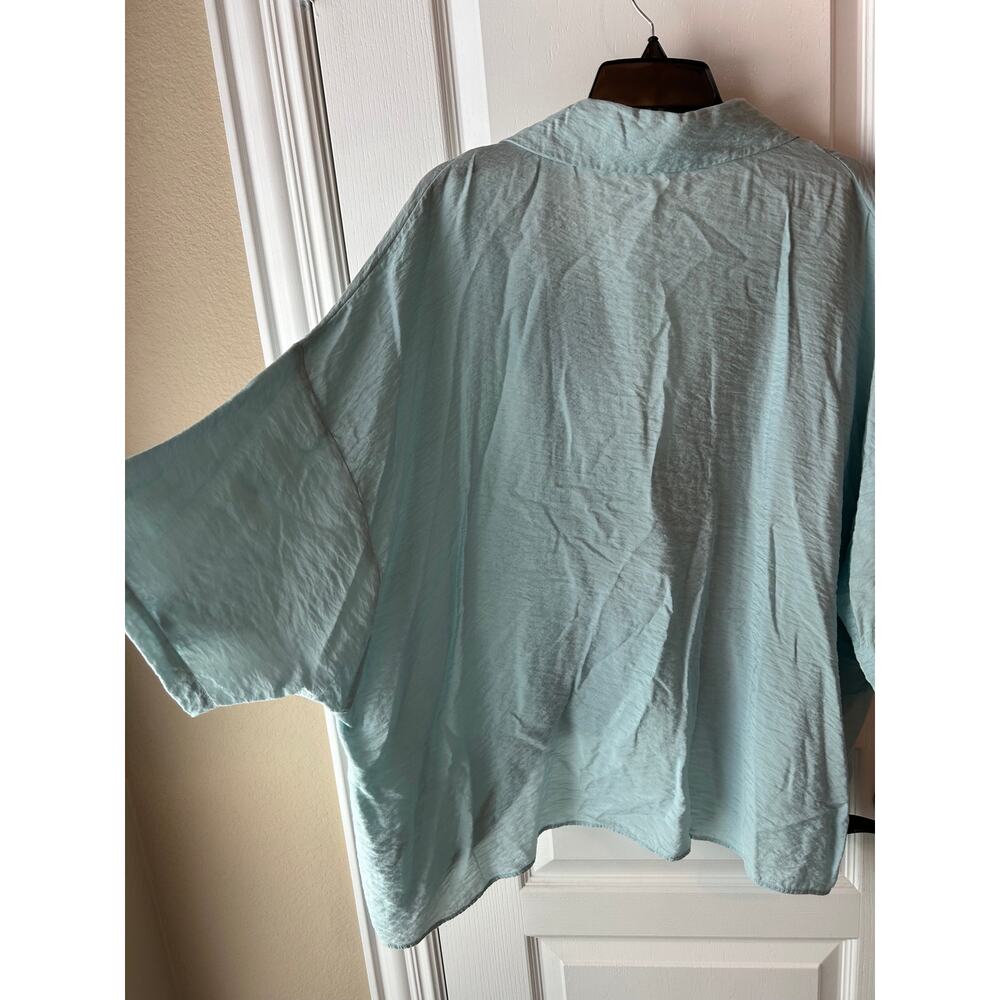 Light Blue Anthropologie Blouse Dolman Sleeve Oversized - Picture 6 of 7